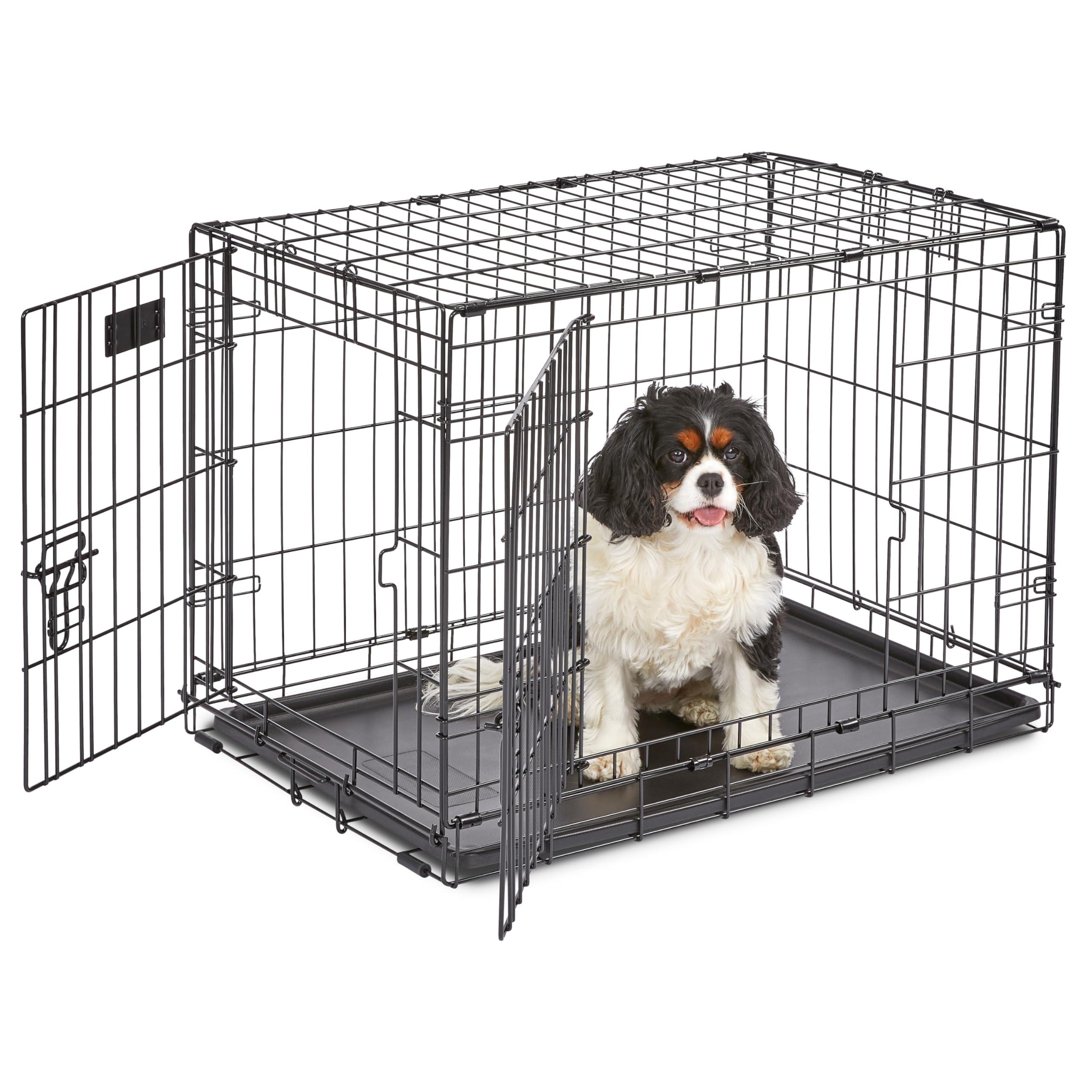 MidWest iCrate — Jaula Plegable de Doble Puerta con Divisor para Perros Medianos