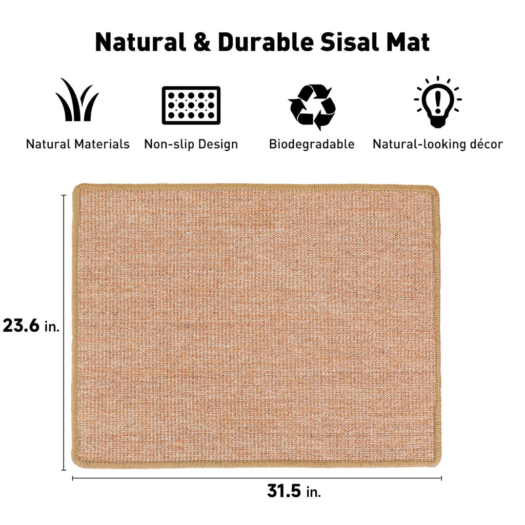 FUKUMARU — Tapete Rascador de Sisal Natural para Gato | Protege Tapetes y Sofás