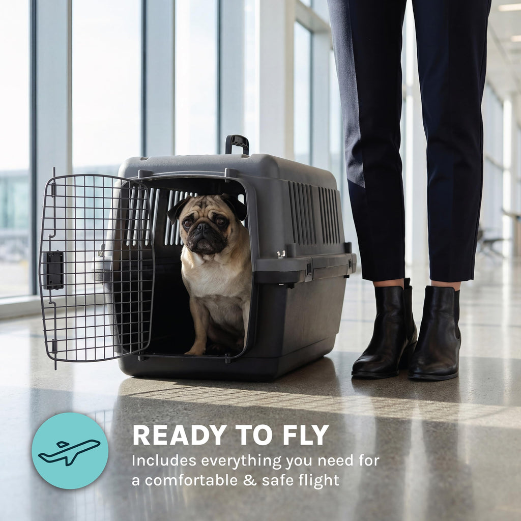 SportPet — Kennel de Viaje Certificado por Aerolíneas con Comederos para Perros y Gatos