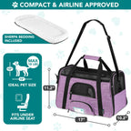 PetAmi — Transportadora de Viaje Aprobada por Aerolíneas con Cama Sherpa para Gatos y Perros Pequeños