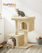 Feandrea — Torre Rascador para Gatos con Condo, Perchas y Postes de Sisal