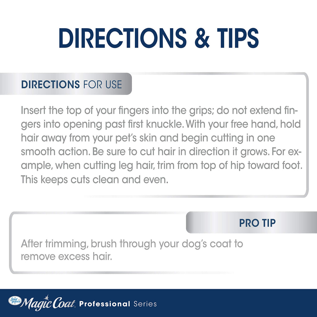 Four Paws Magic Coat Serie Profesional — Tijeras de Adelgazamiento para Perros y Gatos con Puntas Redondeadas y Agarre Antideslizante, 7.5 Pulgadas
