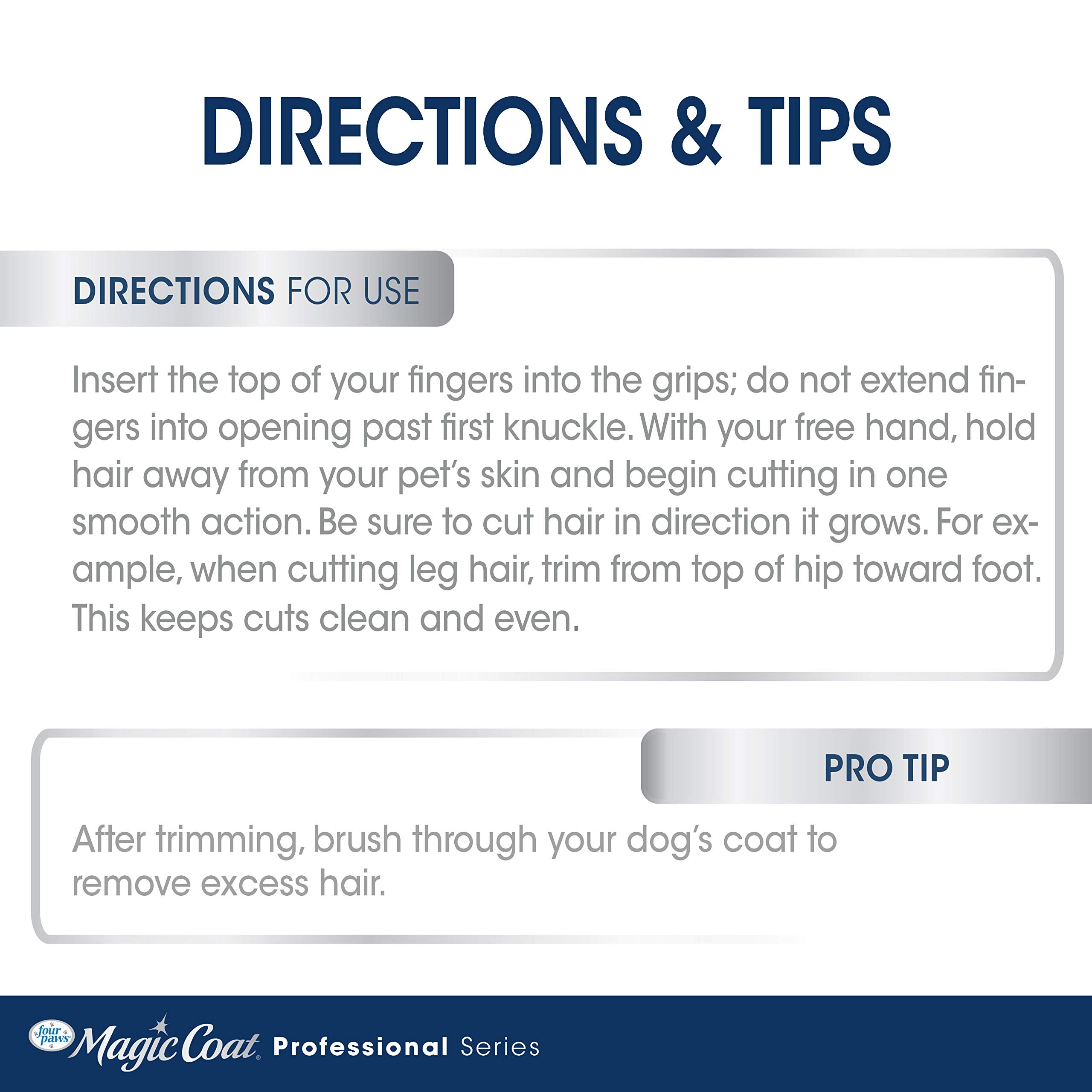 Four Paws Magic Coat Serie Profesional — Tijeras de Adelgazamiento para Perros y Gatos con Puntas Redondeadas y Agarre Antideslizante, 7.5 Pulgadas