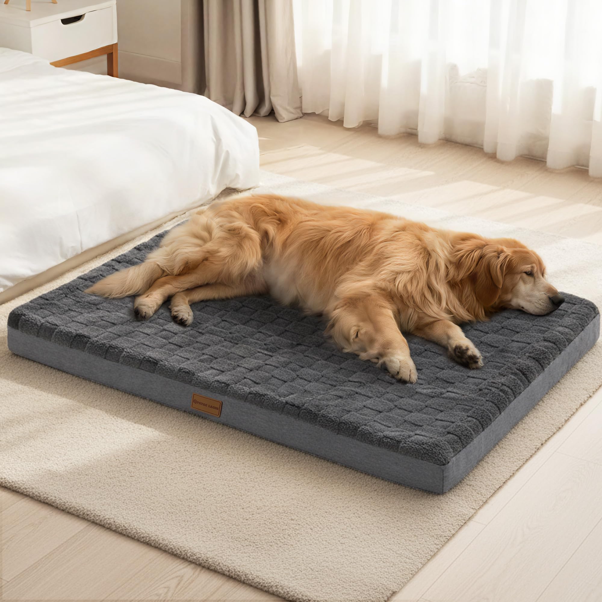 Patas Lague — Cama Ortopédica con Espuma Egg Crate, Funda Lavable y Base Antideslizante para Perro