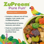 ZuPreem FruitBlend — Alimento en Pellets para Aves Medianas y Grandes (Loro, Conure, Caique, Gris Africano, Eclectus, Cacatúa Pequeña)