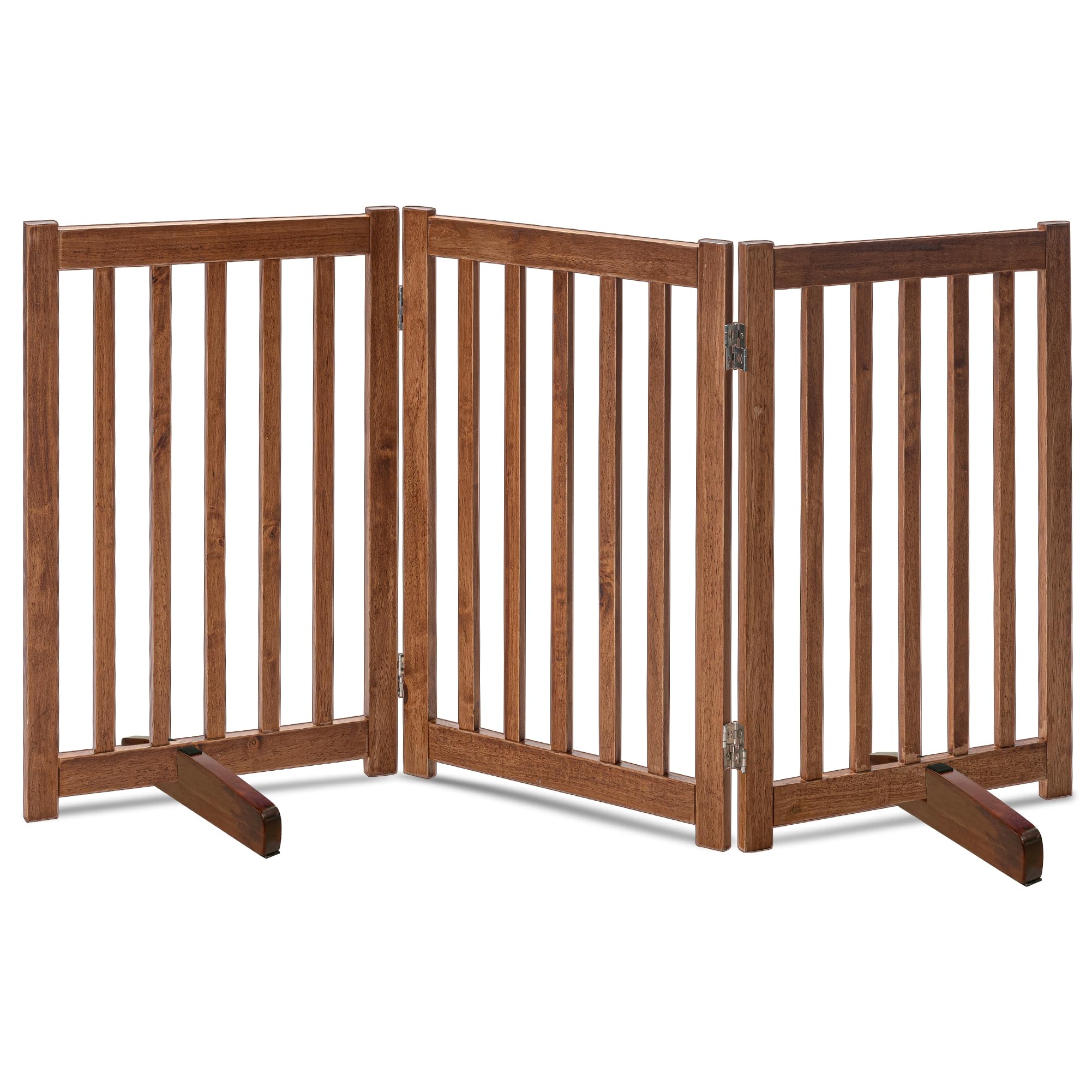 LZRS — Reja de Madera de Roble Plegable Independiente para Mascotas, Puerta de Seguridad Interior para Perros
