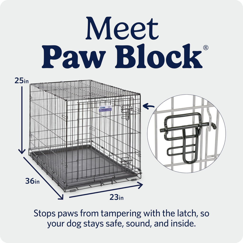 MidWest iCrate — Jaula Plegable de Doble Puerta con Divisor para Perros Medianos
