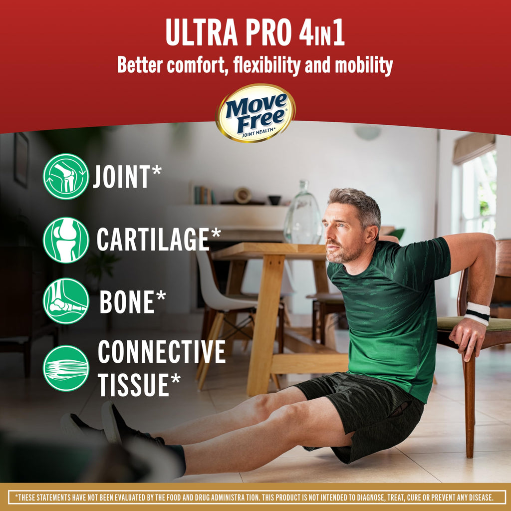 Move Free Ultra Triple Acción — Suplemento de Colágeno Tipo II para Soporte de Articulaciones, Cartílago y Huesos en Perros