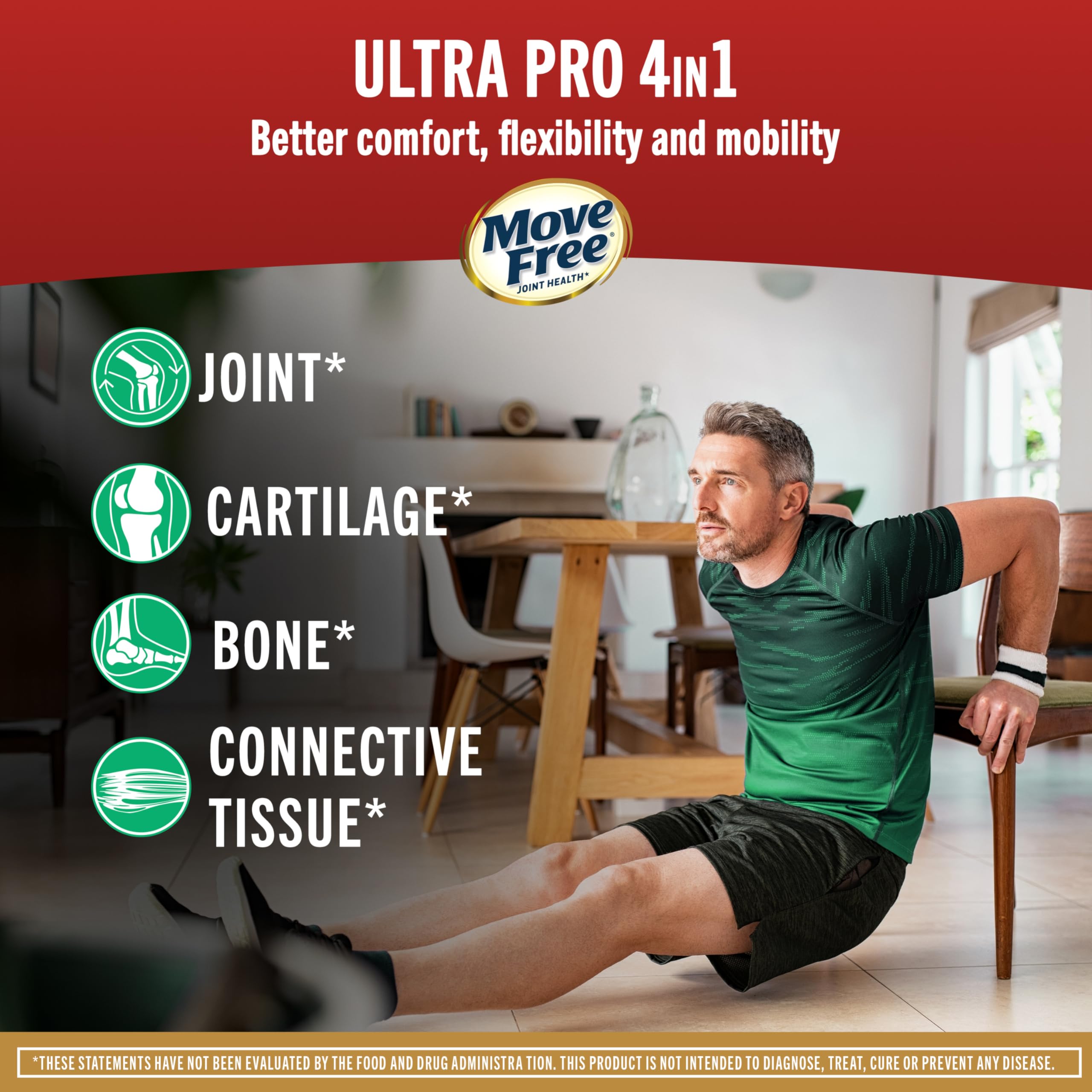 Move Free Ultra Triple Acción — Suplemento de Colágeno Tipo II para Soporte de Articulaciones, Cartílago y Huesos en Perros