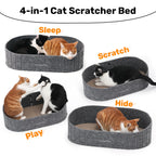 FUKUMARU — Rascador con Forma de Sofá para Gato, Reversible y Desmontable, Cama Rascadora Redonda para Gatos de Interior