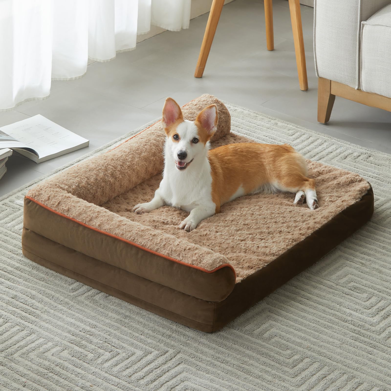 BFPETHOME — Cama Ortopédica Impermeable Estilo Sofá con Cubierta Lavable y Base Antiderrapante para Perros