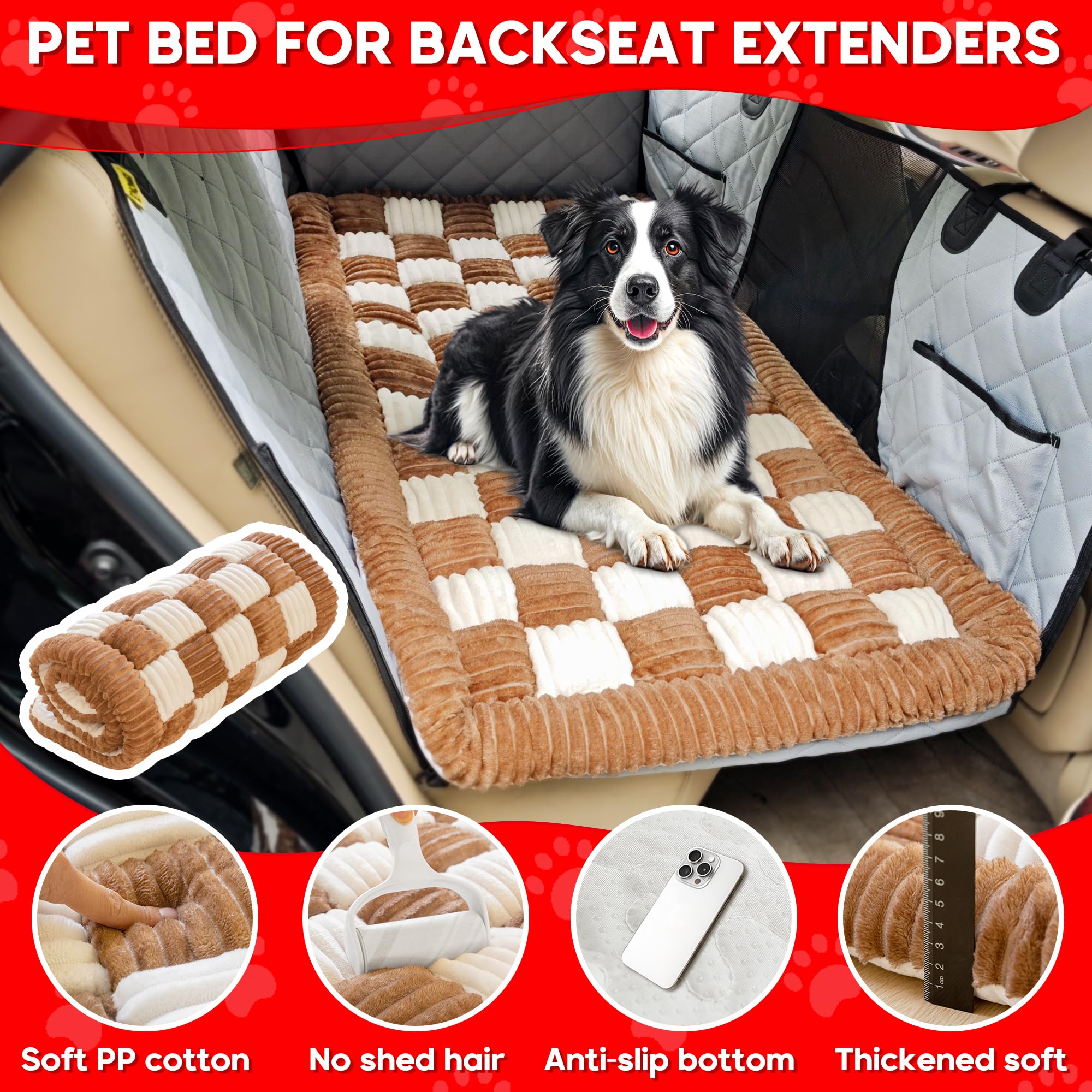 Loiion — Cama para Perro con Diseño Escocés y Funda Protectora para Sofá