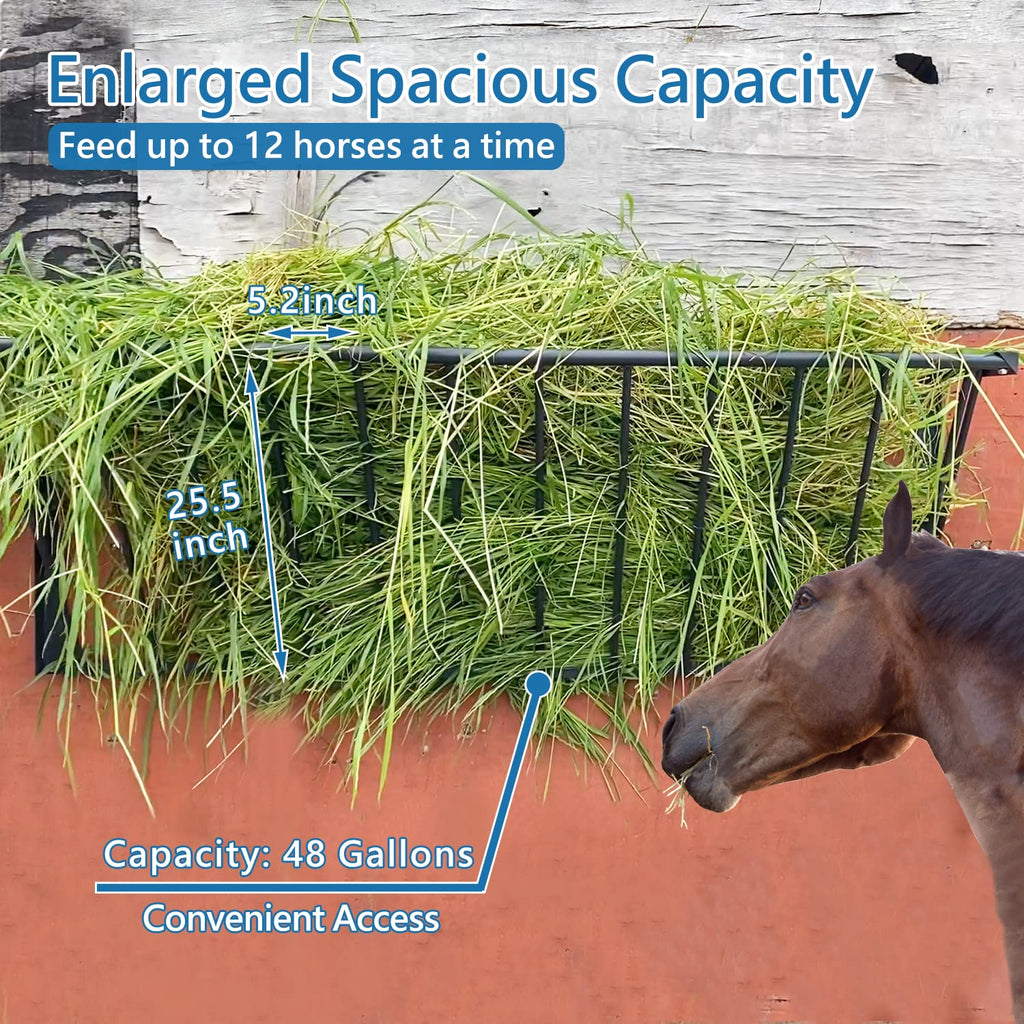 BUYYAH — Comedero Colgante de Heno de Acero al Carbono para Caballos, Ovejas y Cabras — Uso Interior y Exterior