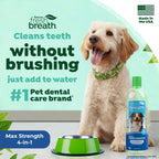 TropiClean Fresh Breath — Aditivo Dental para Agua, Limpieza de Dientes y Aliento Fresco para Perros