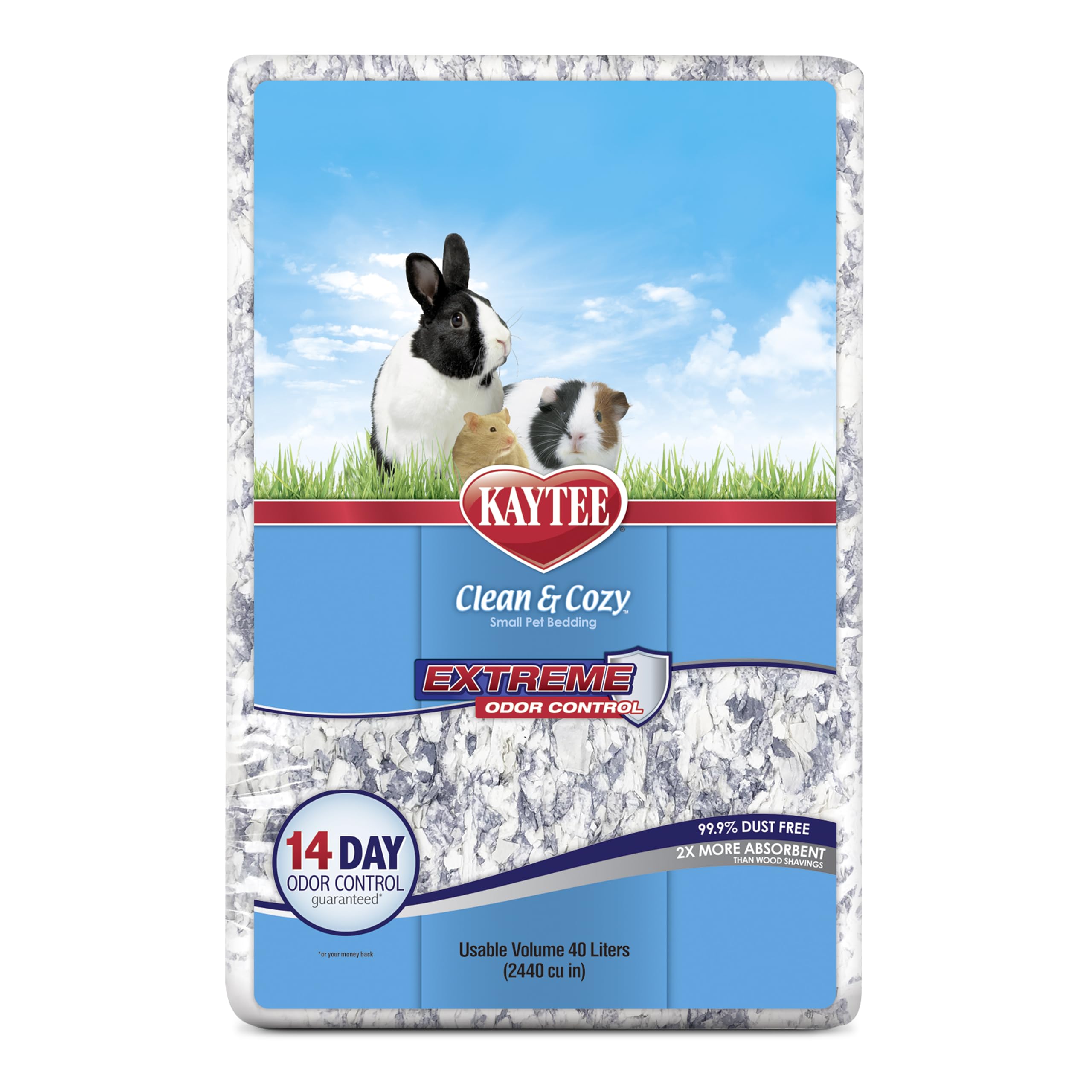 Kaytee Clean & Cozy Extreme Odor Control — Cama y Sustrato Absorbente con Control de Olores para Cobayos, Conejos, Hámsters, Jerbos y Chinchillas