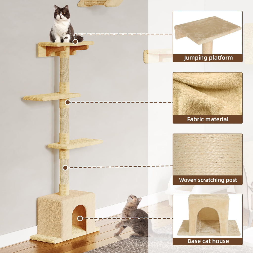 Homiflex — Repisas de Pared para Gatos, Mueble Escalador Montado en Pared para Felinos