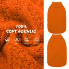 Suéter Tejido Térmico con Cuello Alto para Perros — Jersey Clásico de Punto Cable Cálido para Cachorros y Gatos Pequeños, Medianos y Grandes