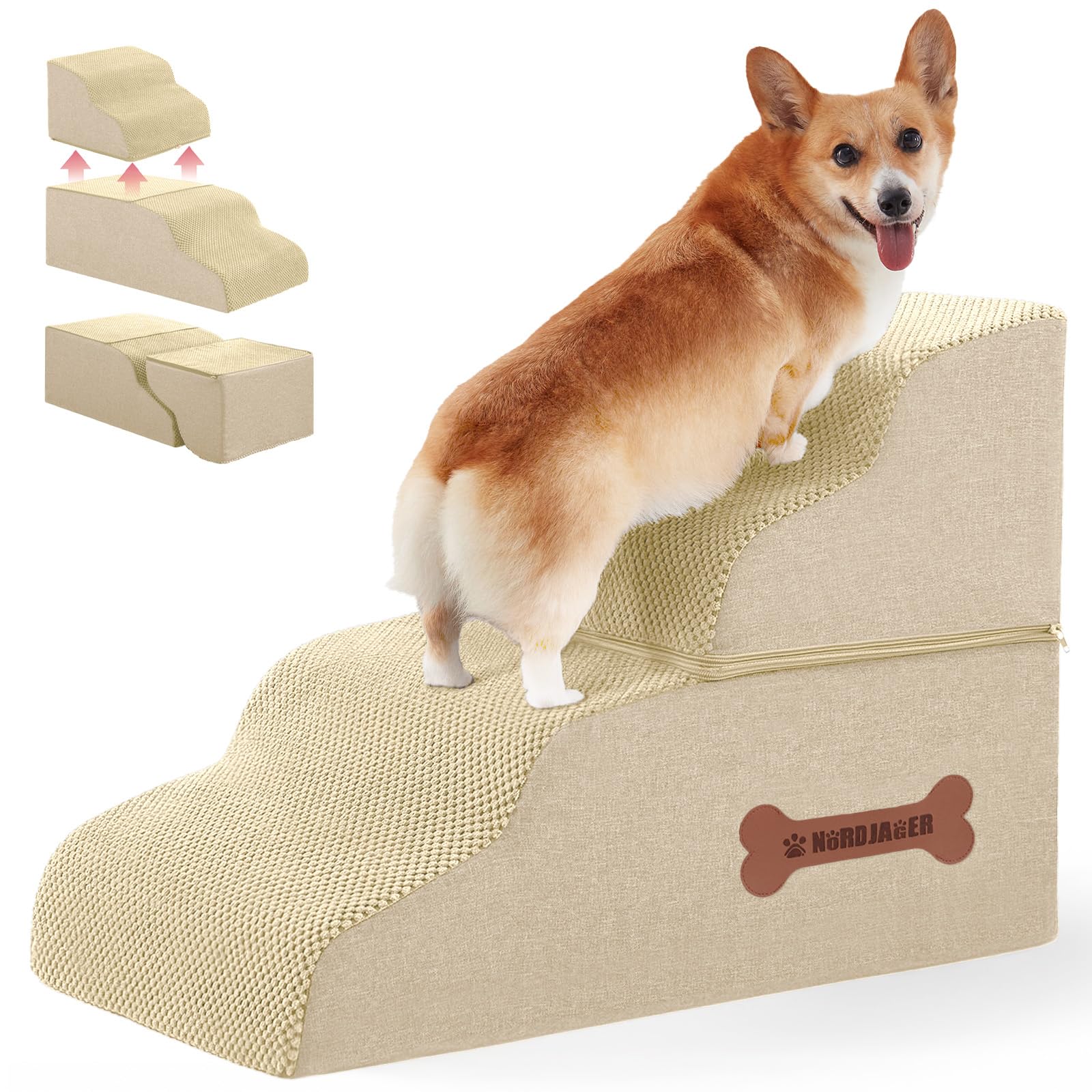 Nordjager — Escaleras para Perros Pequeños — Acceso Seguro a Muebles y Camas para Mascotas