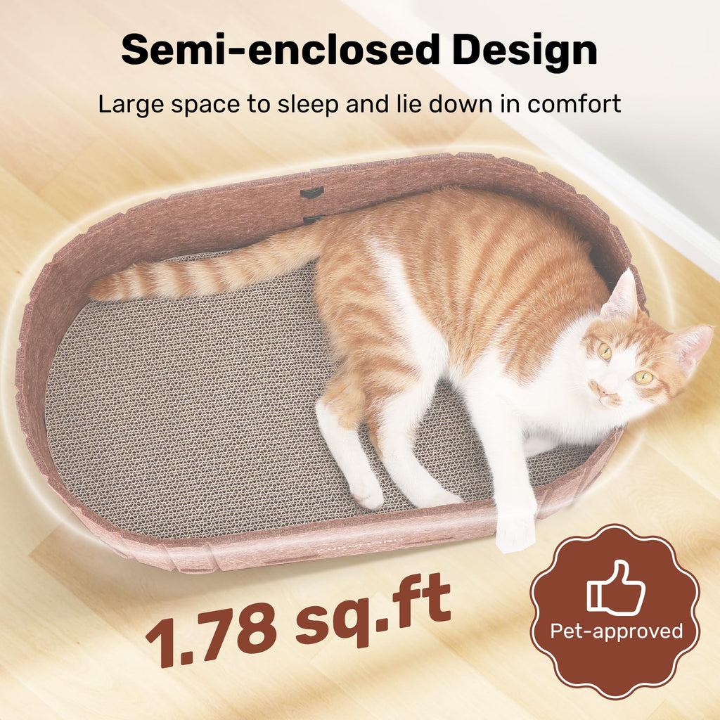FUKUMARU — Rascador con Forma de Sofá para Gato, Reversible y Desmontable, Cama Rascadora Redonda para Gatos de Interior