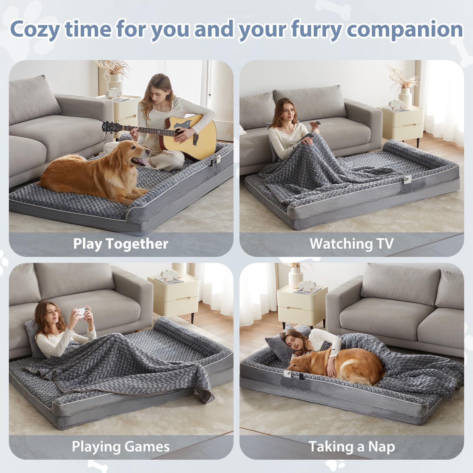 BFPETHOME — Cama Ortopédica Impermeable Estilo Sofá con Cubierta Lavable y Base Antiderrapante para Perros