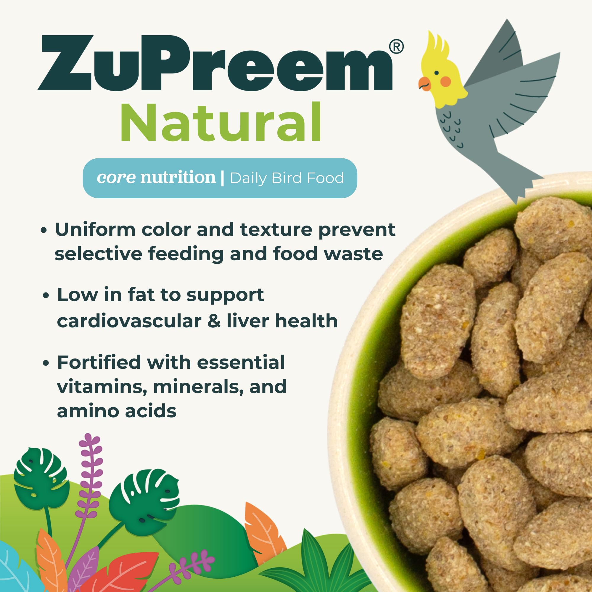 ZuPreem FruitBlend — Alimento en Pellets para Aves Medianas y Grandes (Loro, Conure, Caique, Gris Africano, Eclectus, Cacatúa Pequeña)