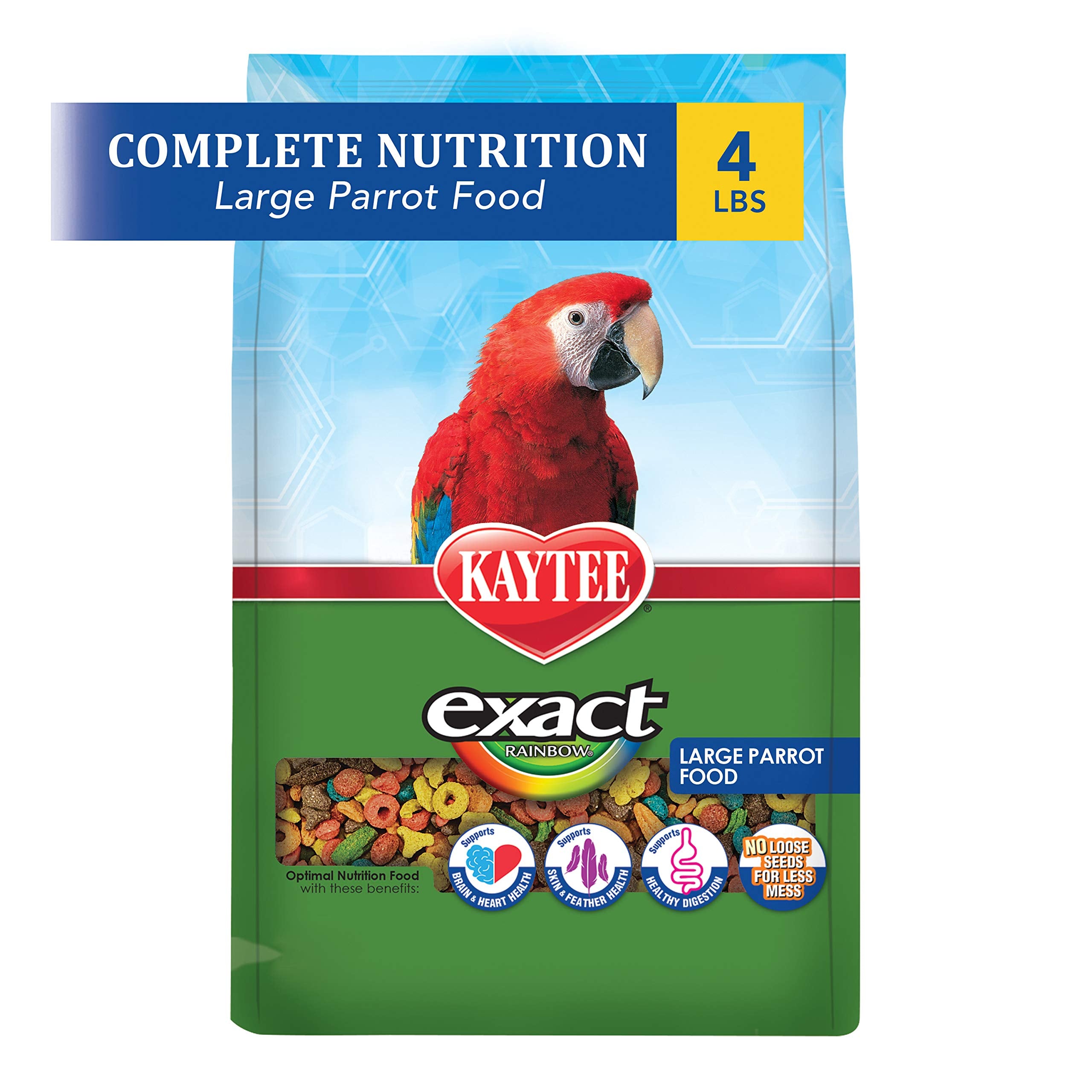 Kaytee Exact Rainbow — Alimento Completo Diario en Pellets Coloridos para Loros Grandes