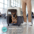SportPet — Kennel de Viaje Certificado por Aerolíneas con Comederos para Perros y Gatos