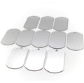 ONDEPOT Paquete de 100 Placas de Identificación en Acero Inoxidable — Listas para Grabar, Troquelar o Estampar — Estilo Militar, Superficie Pulida, Uso para Mascotas, ID Médico, Manualidades y Más (Sin Cadenas)