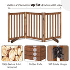 LZRS — Reja de Madera de Roble Plegable Independiente para Mascotas, Puerta de Seguridad Interior para Perros