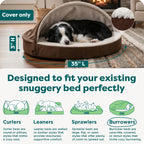 Furhaven Replacement Dog Bed Cover Sherpa & Suede Snuggery, Machine Washable - Blue, 26-inch