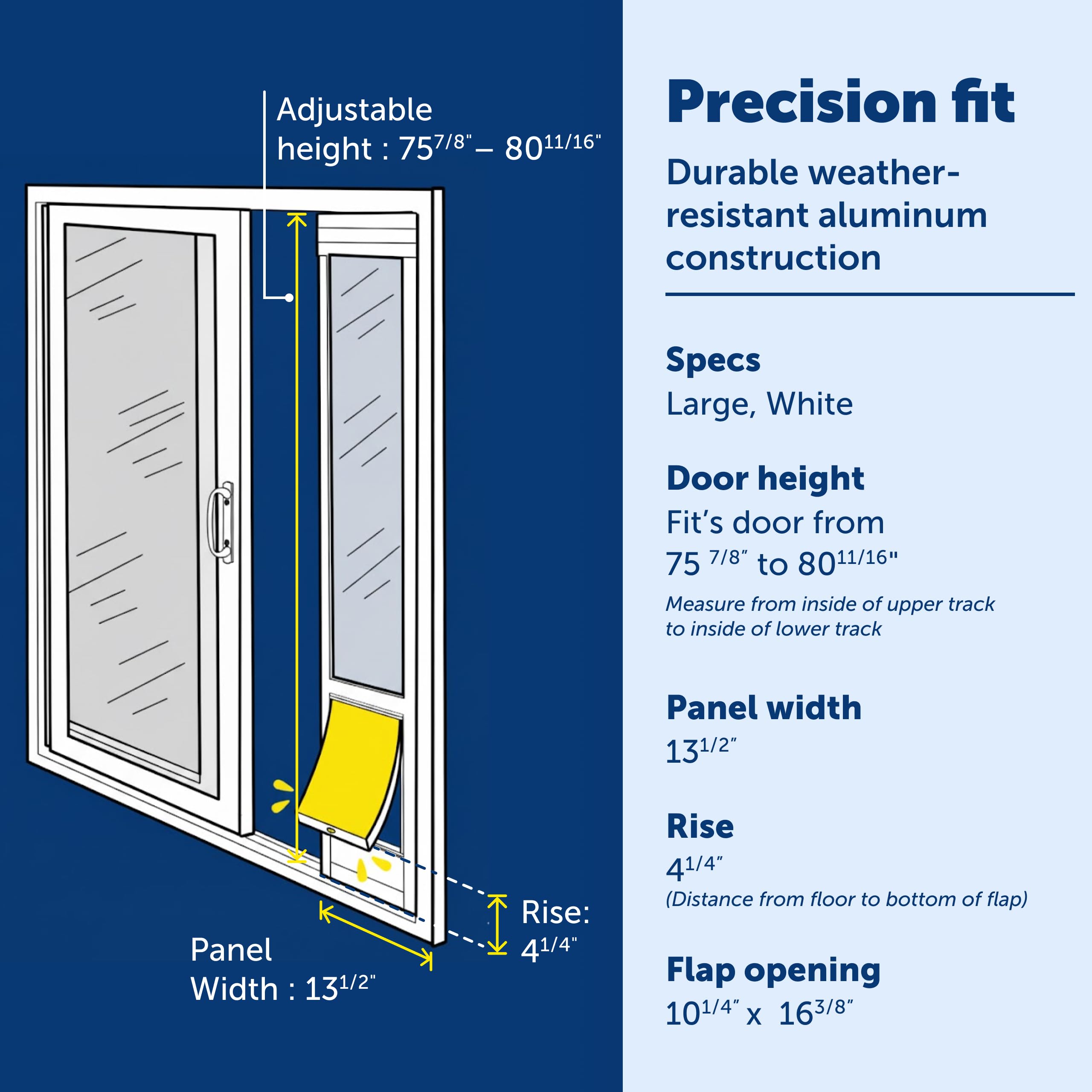PetSafe Doggy Door — Puerta para Perros en Puertas Corredizas de Vidrio con Altura Ajustable