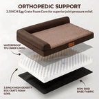 Patas Lague — Cama Ortopédica con Bolster en L y Cubierta Lavable Impermeable para Perro