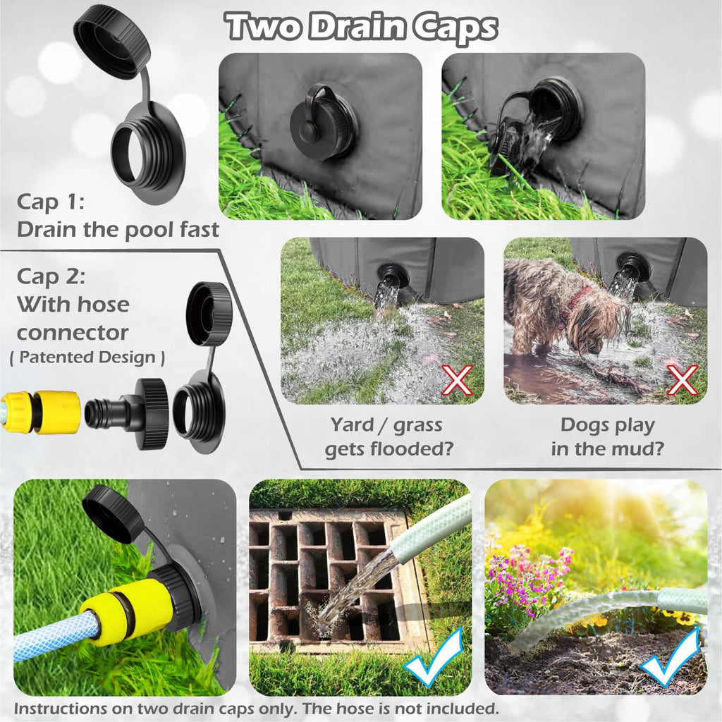 Jasonwell — Alberca Plegable y Portátil para Perros, Gatos y Niños | Tina de Baño Antiderrapante sin Inflado