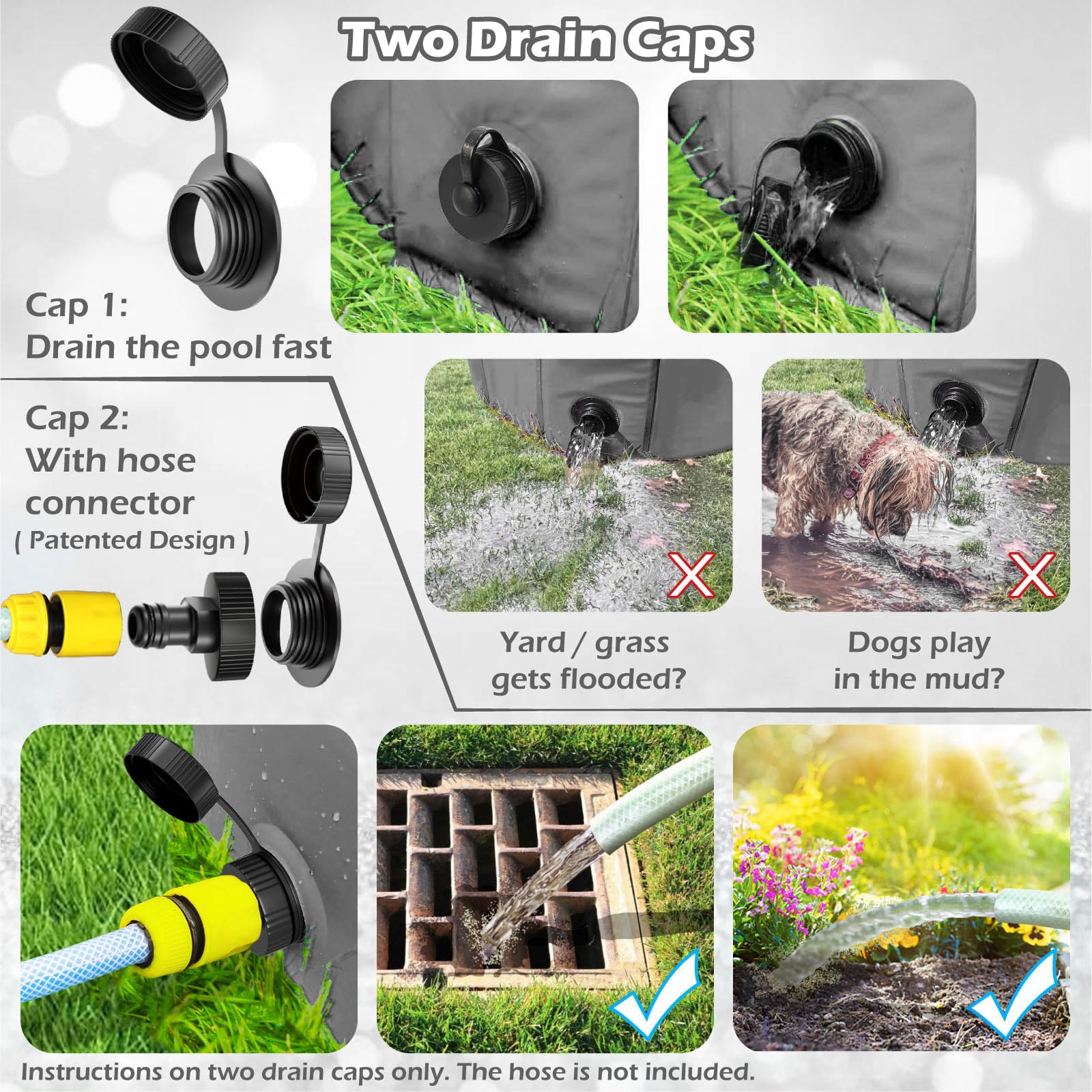 Jasonwell — Alberca Plegable y Portátil para Perros, Gatos y Niños | Tina de Baño Antiderrapante sin Inflado
