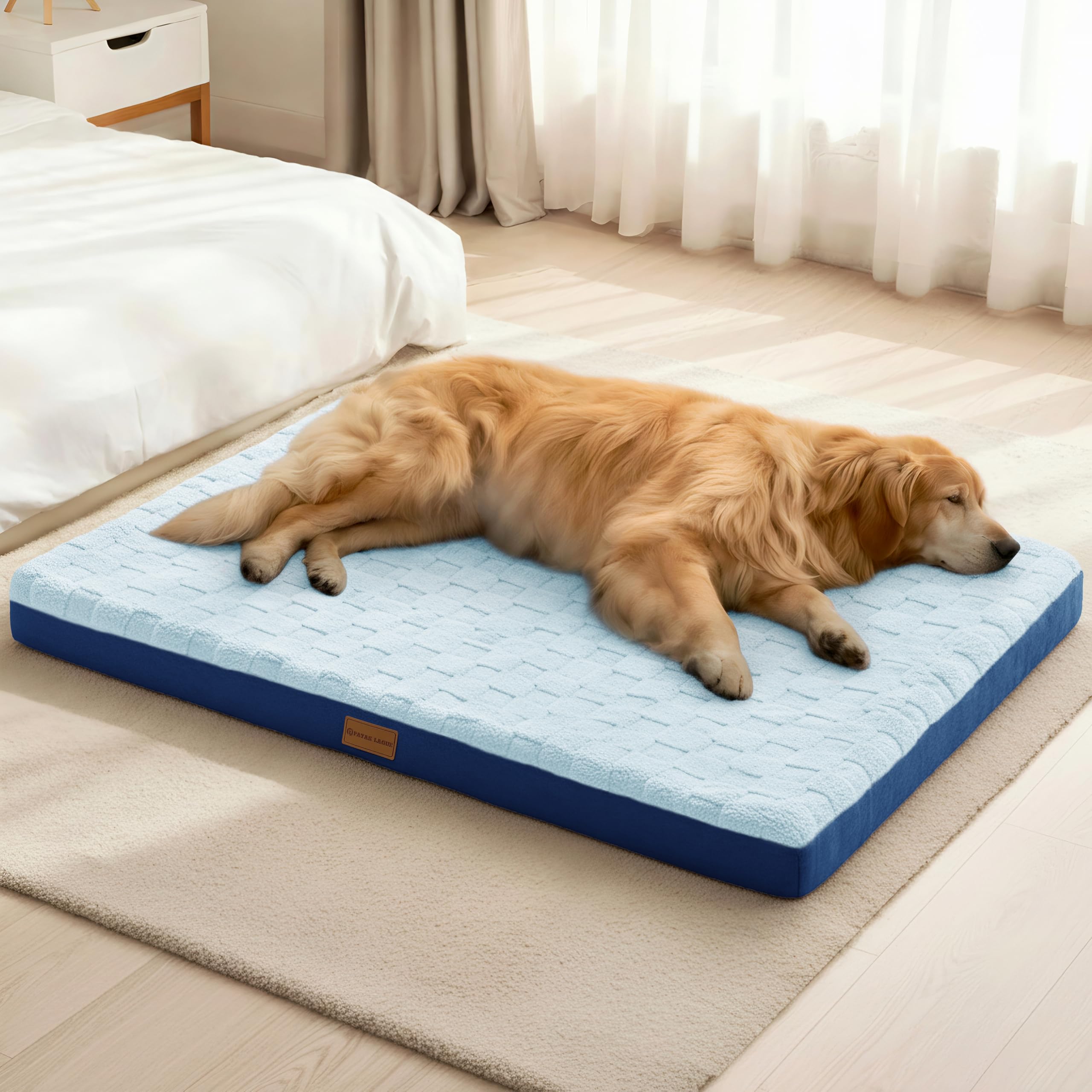 Patas Lague — Cama Ortopédica con Espuma Egg Crate, Funda Lavable y Base Antideslizante para Perro