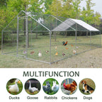 Corral para Gallinas Extra Grande con Cubierta — Jaula Metálica para Aves de Corral, Conejos, Patos y Mascotas de Exterior