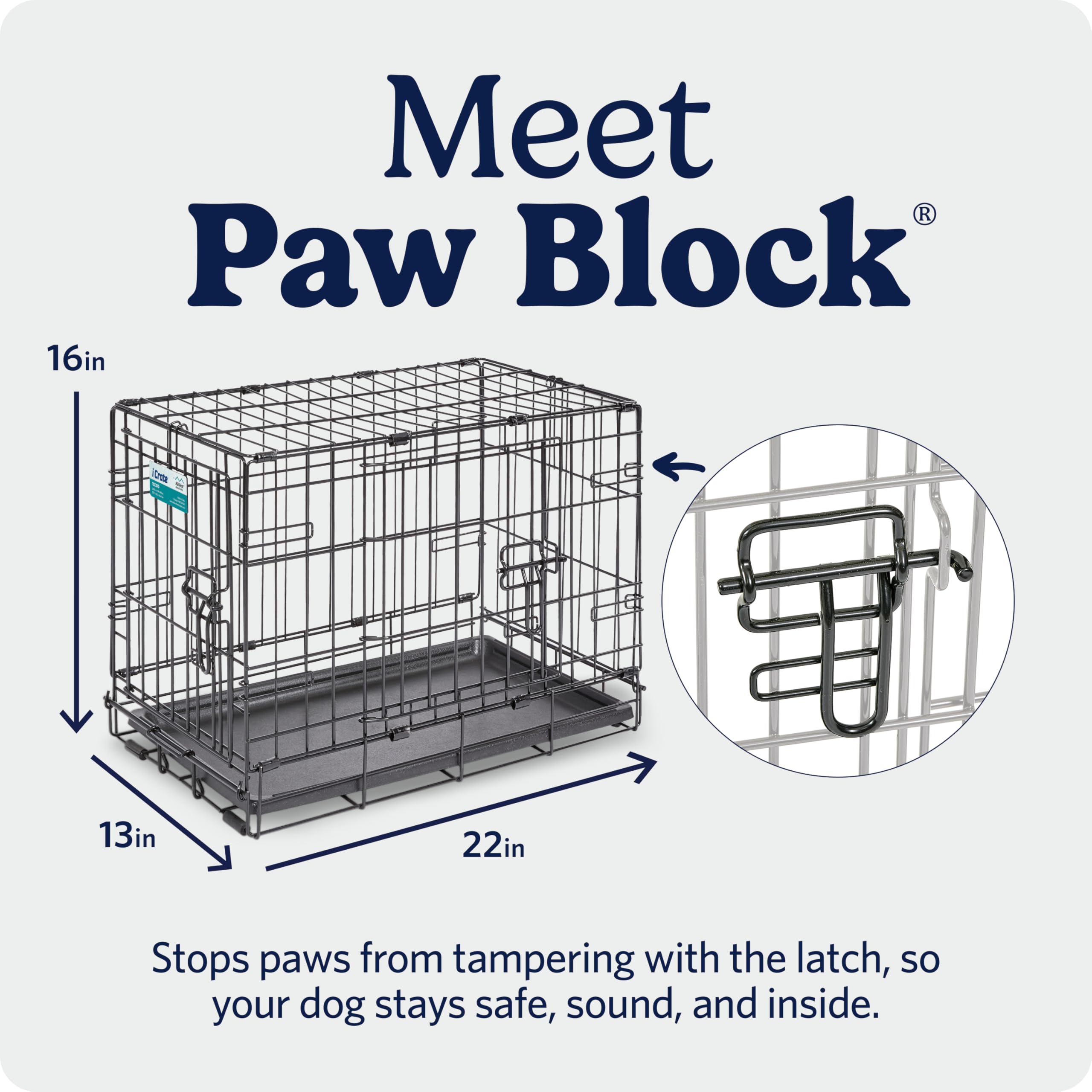 MidWest iCrate — Jaula Plegable de Doble Puerta con Divisor para Perros Medianos