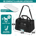 PetAmi — Transportadora de Viaje Aprobada por Aerolíneas con Cama Sherpa para Gatos y Perros Pequeños