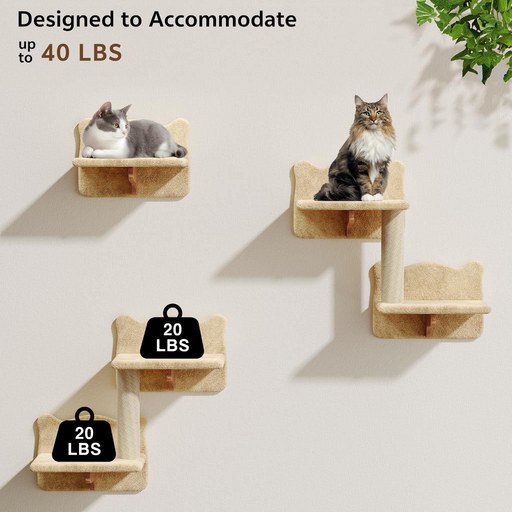 Homiflex — Repisas de Pared para Gatos, Mueble Escalador Montado en Pared para Felinos