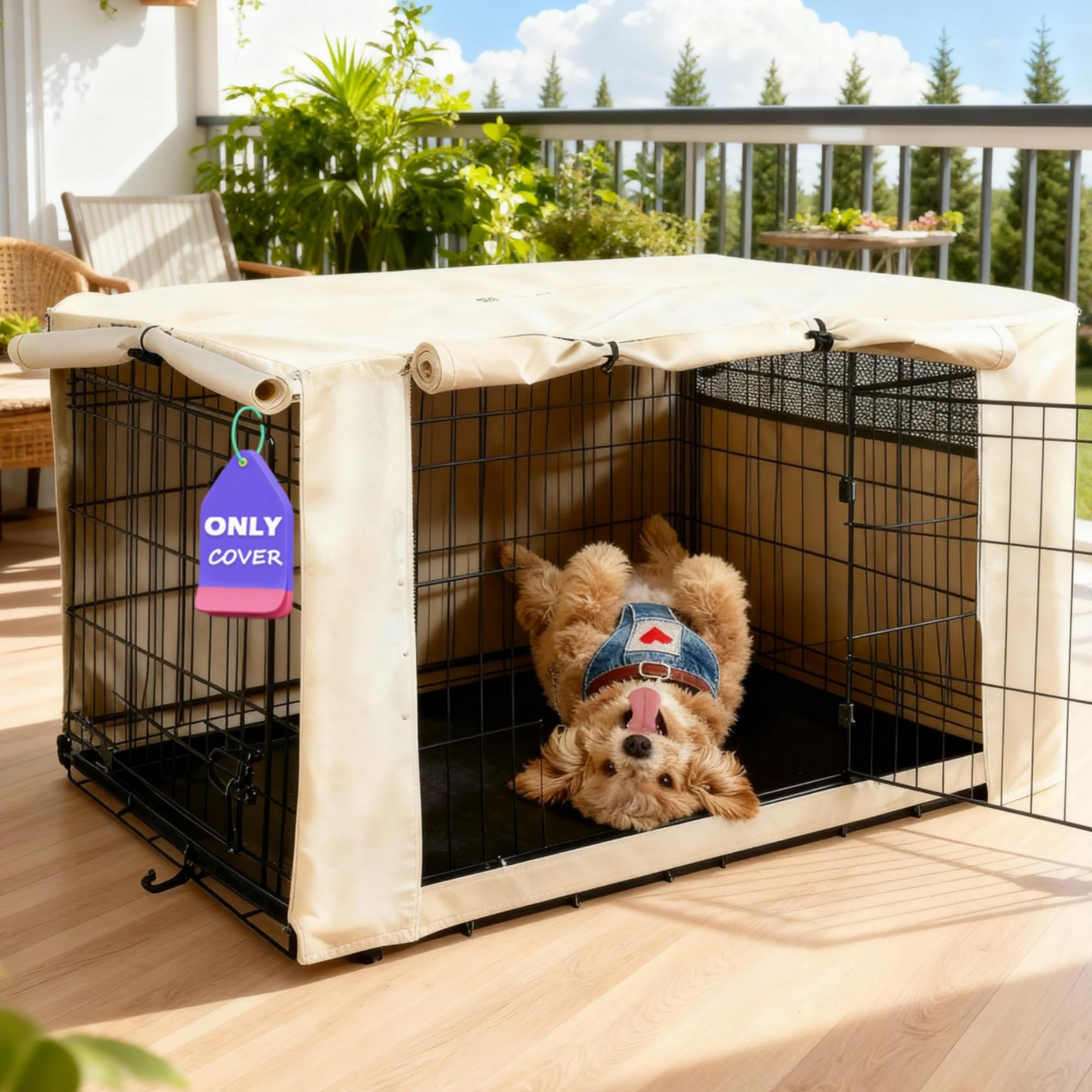 HiCaptain — Cubierta para Jaula de Perro en Poliéster 600D, Resistente al Viento y al Agua, para Uso Interior y Exterior