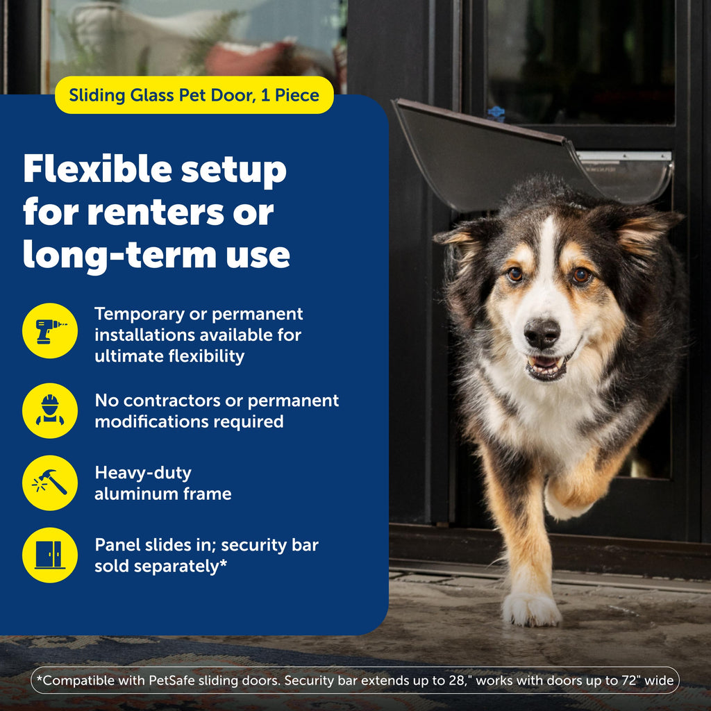 PetSafe Doggy Door — Puerta para Perros en Puertas Corredizas de Vidrio con Altura Ajustable