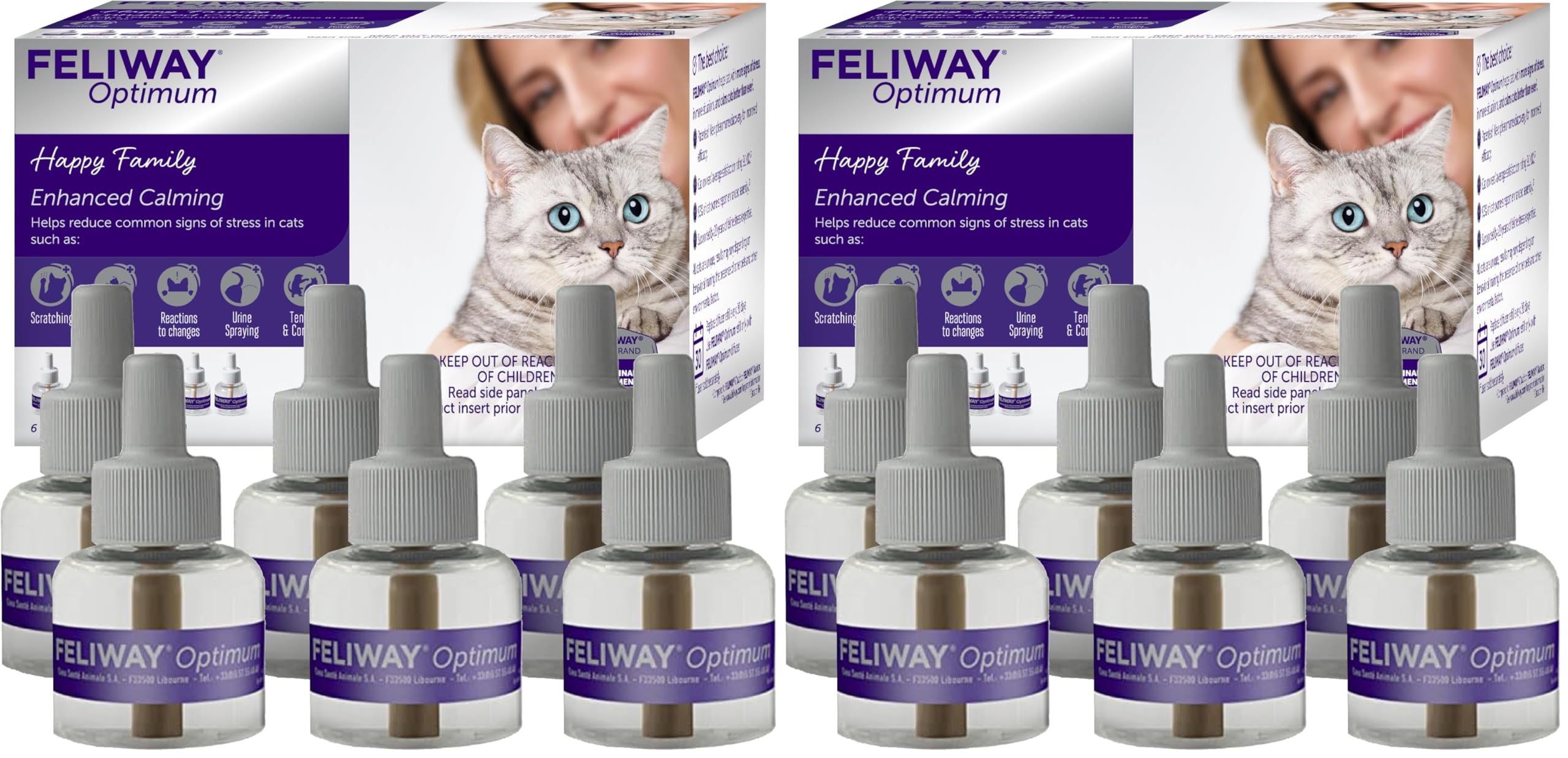 FELIWAY Optimum Cat, Enhanced Calming Pheromone Diffuser, 30 Day Refill