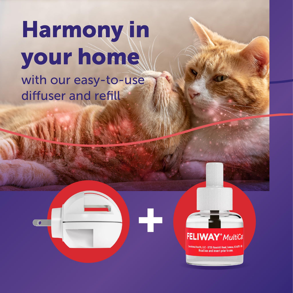 Feliway MultiCat — Difusor de Feromonas para Reducir Tensión entre Gatos (Kit Iniciador 30 Días)