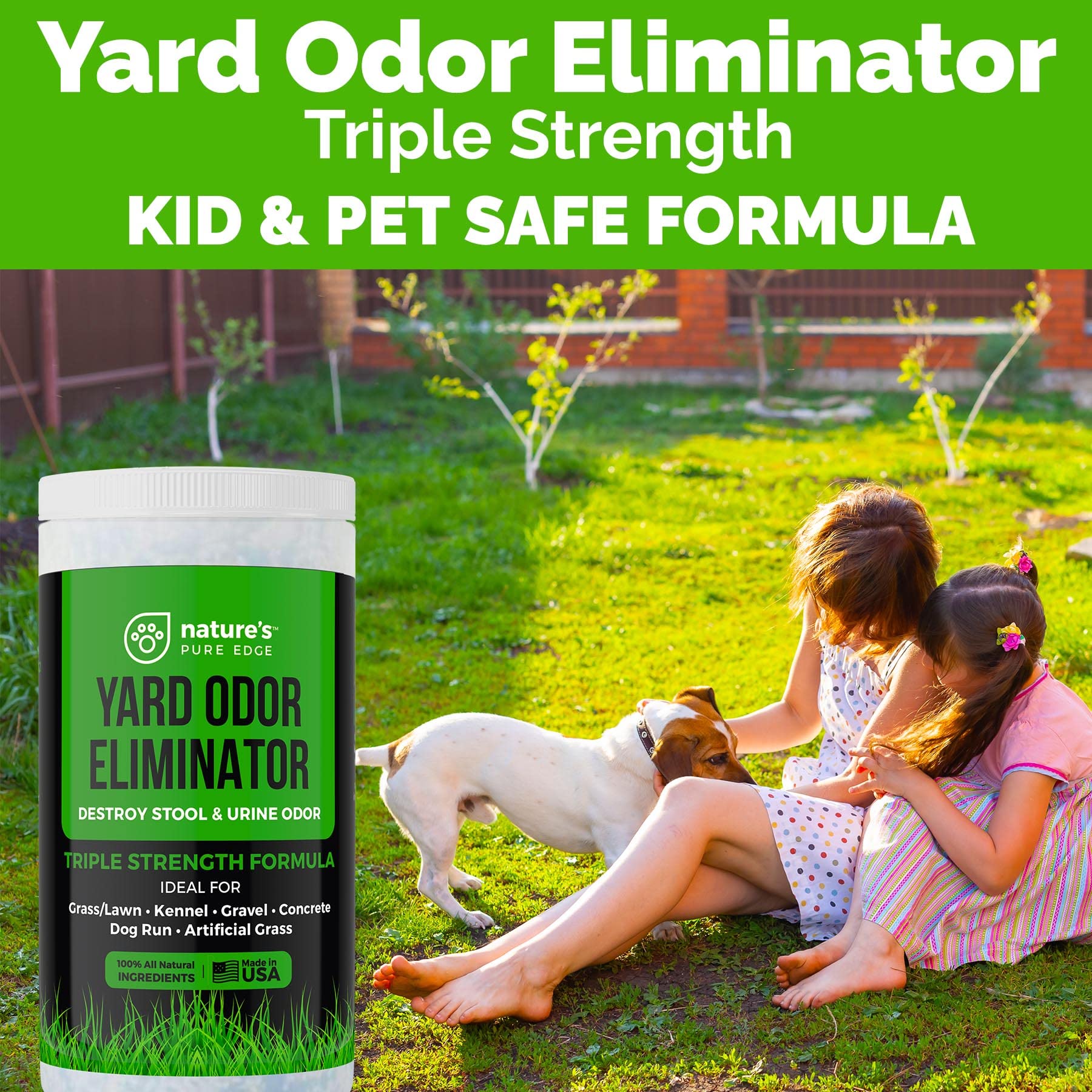 Nature's Pure Edge — Eliminador de Olores para Jardín y Espacios Exteriores con Mascotas