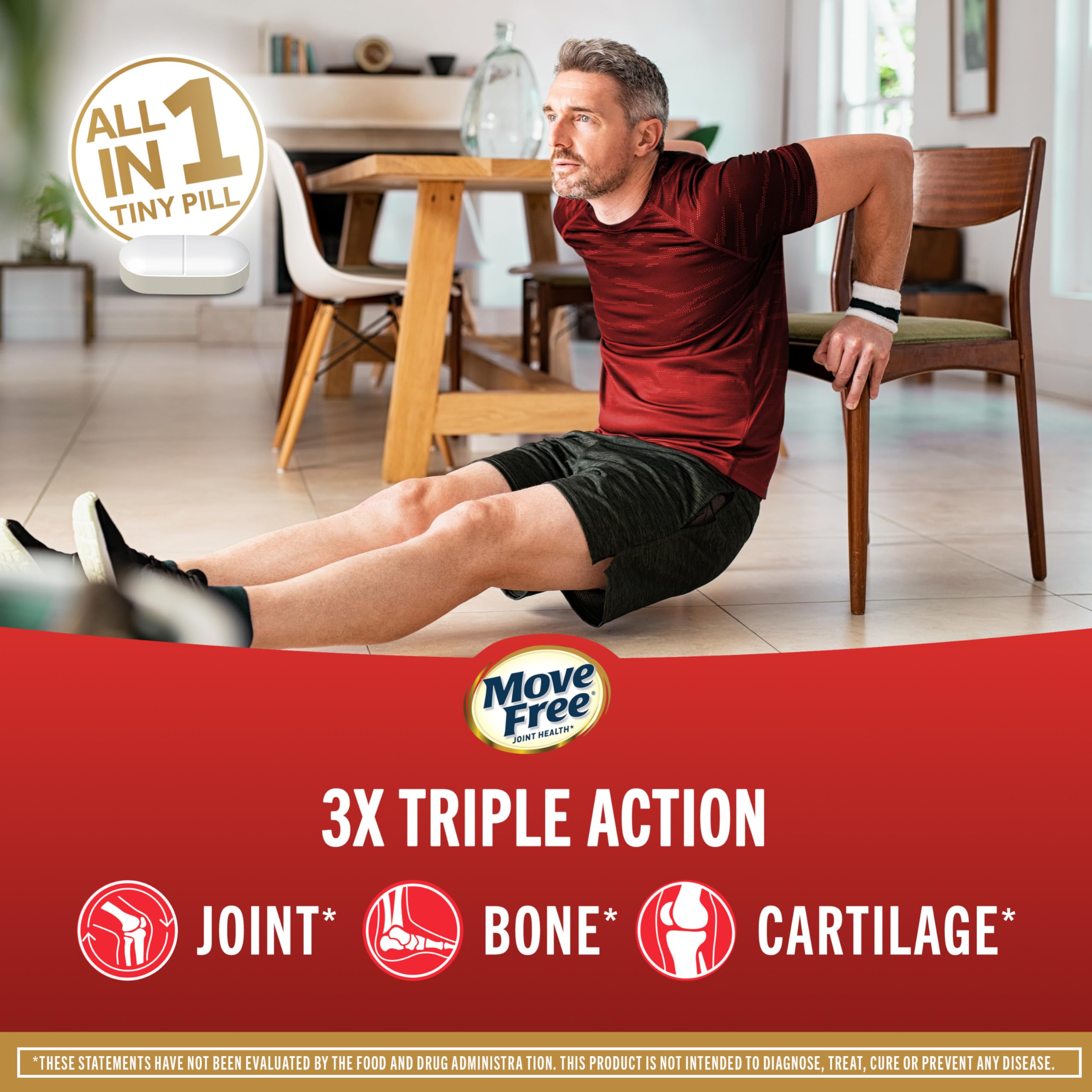 Move Free Ultra Triple Acción — Suplemento de Colágeno Tipo II para Soporte de Articulaciones, Cartílago y Huesos en Perros