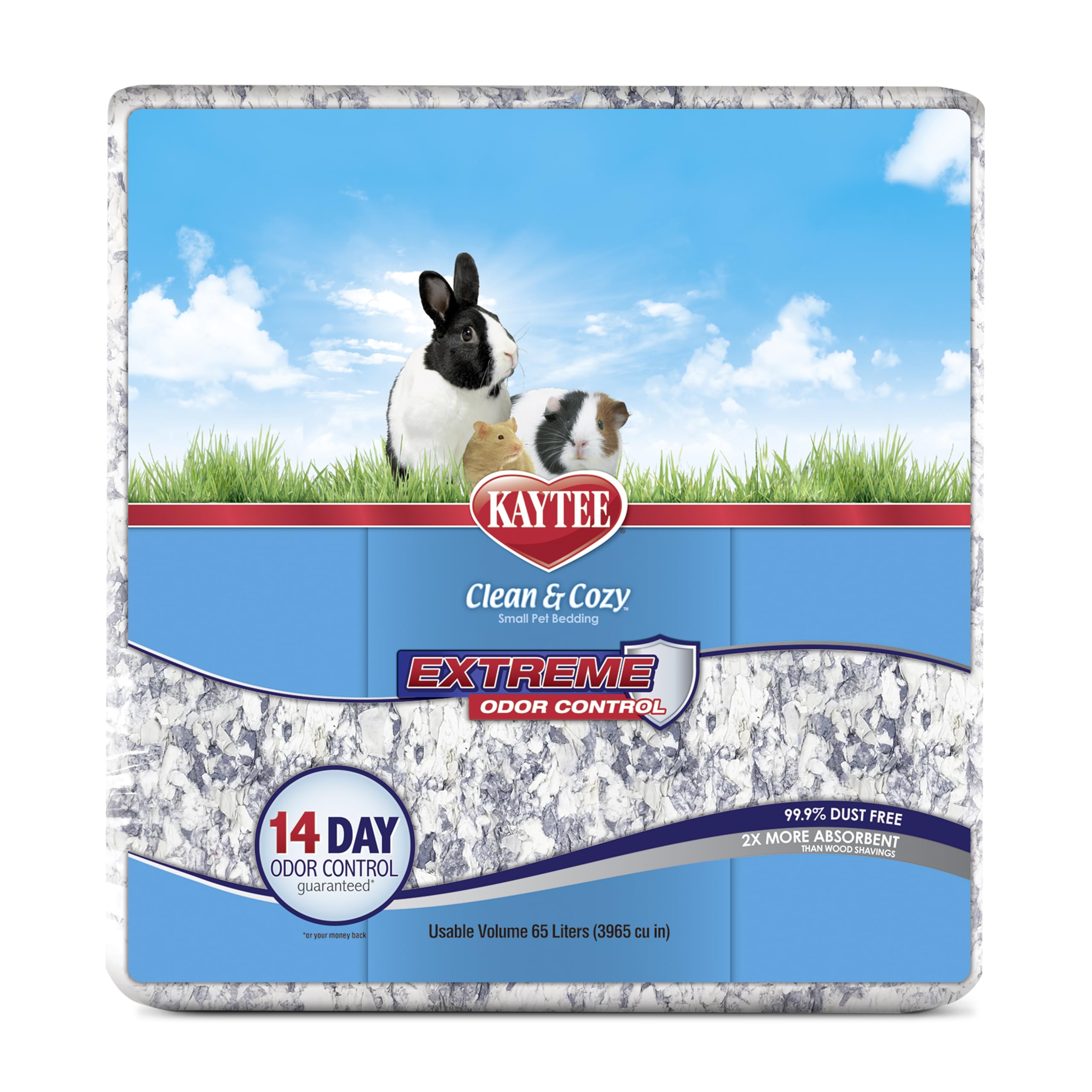 Kaytee Clean & Cozy Extreme Odor Control — Cama y Sustrato Absorbente con Control de Olores para Cobayos, Conejos, Hámsters, Jerbos y Chinchillas