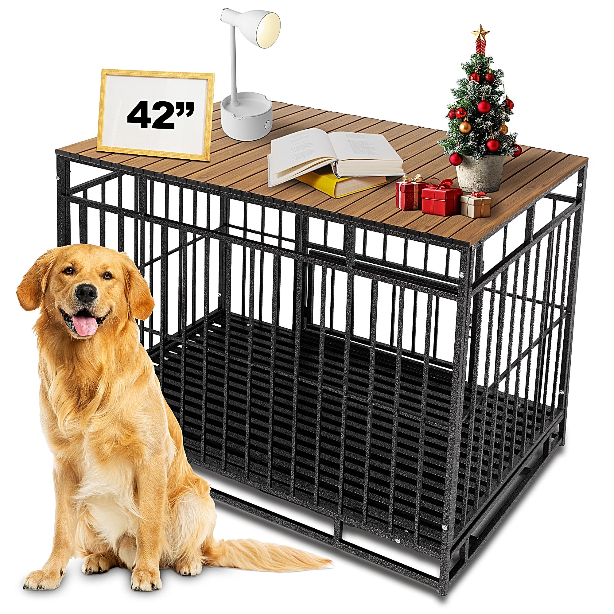 Petmystify — Cubierta Plegable con Imanes para Jaula de Perro, Superficie de Almacenamiento Decorativa en Aluminio Aeronáutico