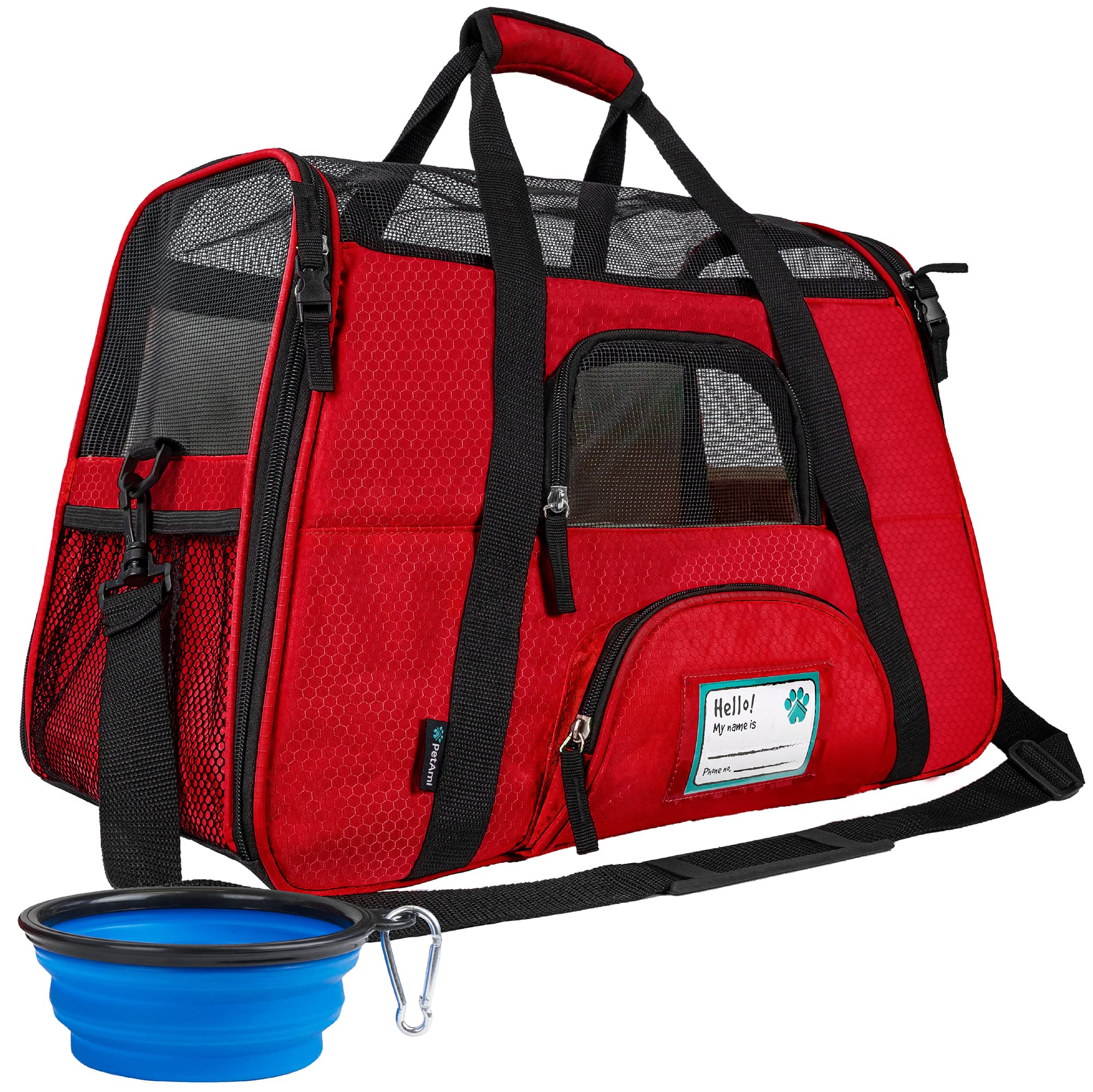PetAmi — Transportadora de Viaje Aprobada por Aerolíneas con Cama Sherpa para Gatos y Perros Pequeños