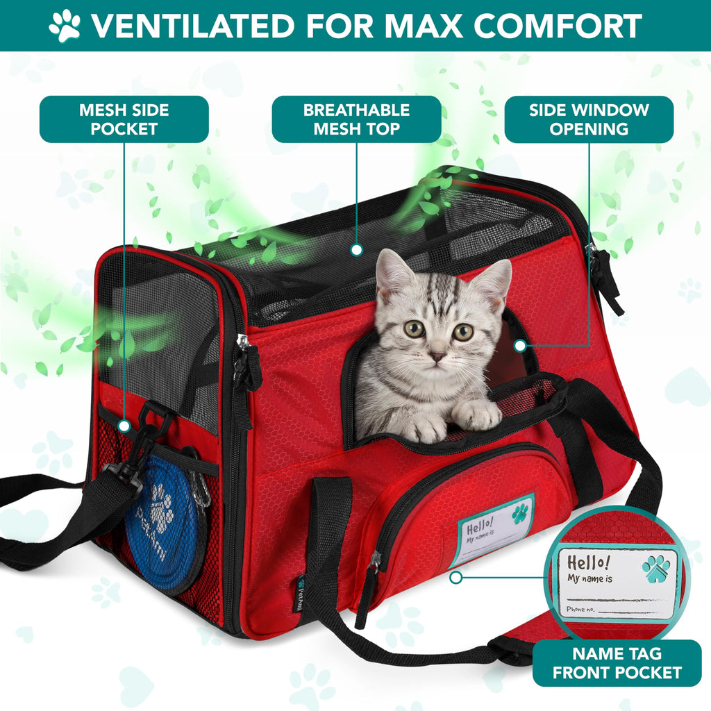 PetAmi — Transportadora de Viaje Aprobada por Aerolíneas con Cama Sherpa para Gatos y Perros Pequeños