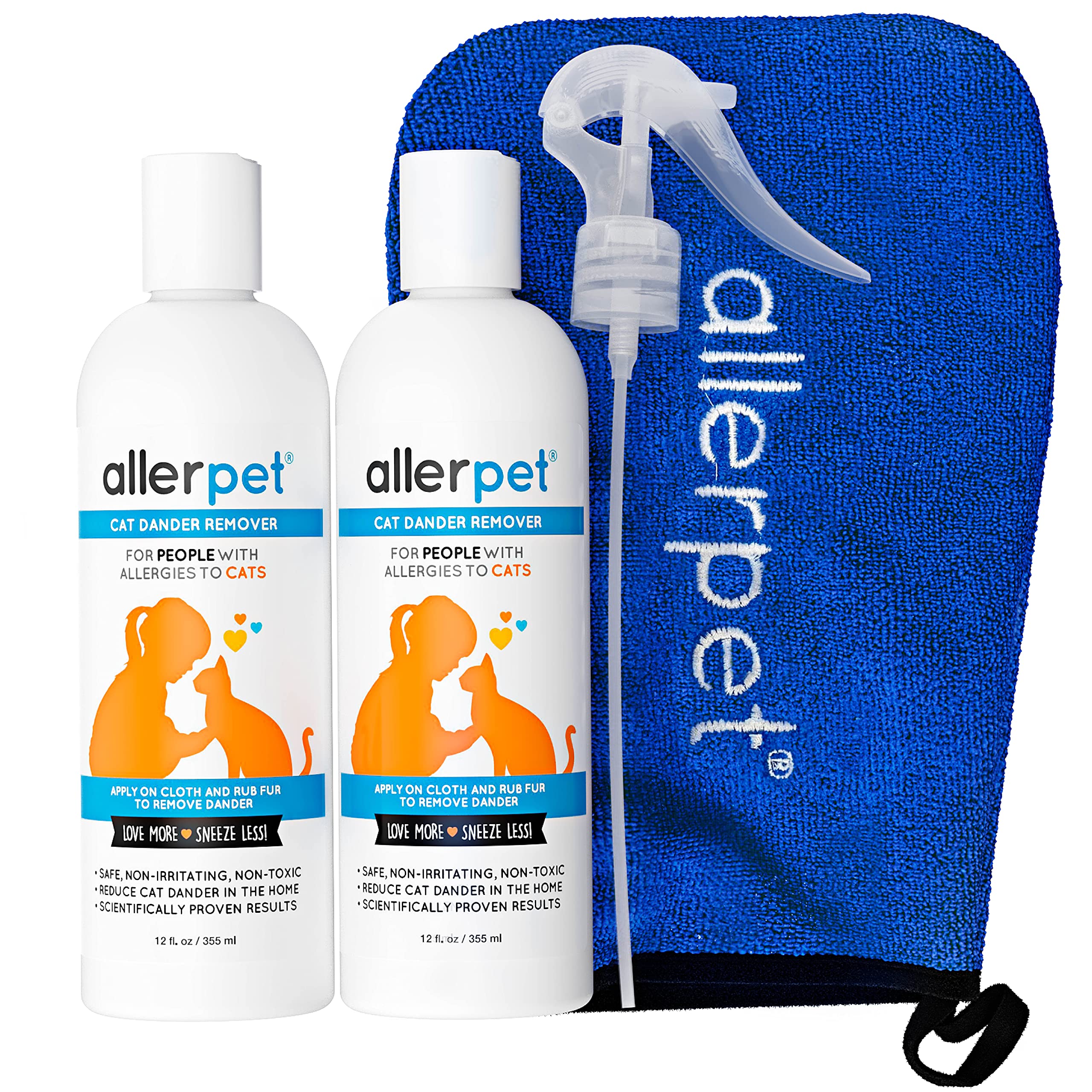 Allerpet Cat Dander Remover — Eliminador de Alérgenos y Caspa para Gato, Fórmula No Tóxica con Eficacia Científicamente Comprobada
